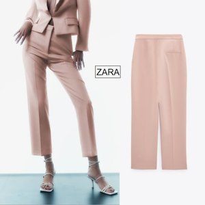 ZARA NWT HIGH WAISTED ANKLE PANTS LIGHT PINK SIZE XS